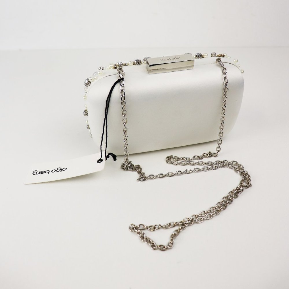 NWT Olga Berg Clarise Jeweled Pod Clutch Hand Bag